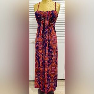 Forever 21 Purple and Orange Ruched Sundress